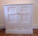 Television Cabinet. Victorian style, painted with fully telescopic swivel T V tray     