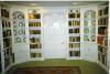 Painted Bookshelves. A total room makeover, with corner cupboards and book door